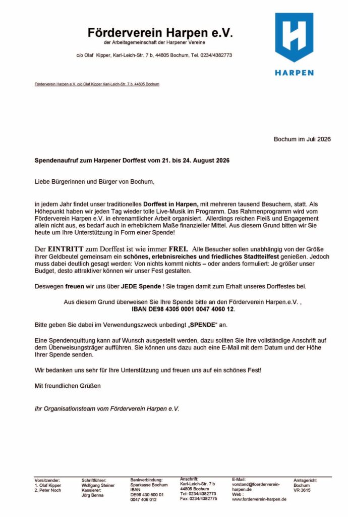 Spendenaufruf FVH